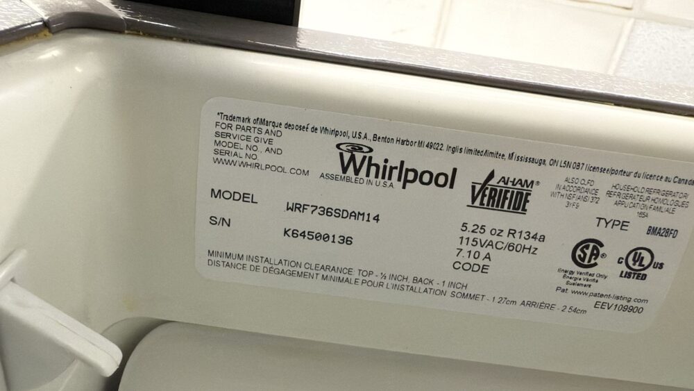 Whirlpool Used 36 Inch French Door Refrigerator with Fast Ice - Image 2