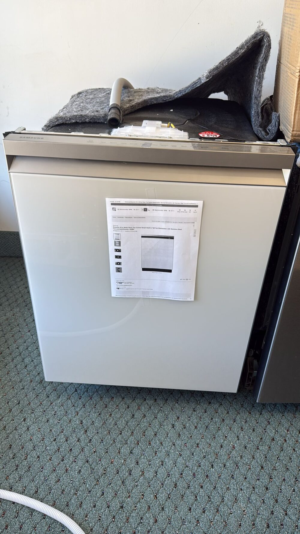 Samsung Used 24" White Glass BESPOKE Smart Dishwasher - Image 4