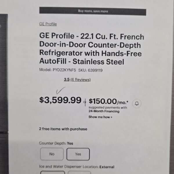 GE Profile  36 Inch Depth French Door Refrigerator - Image 2