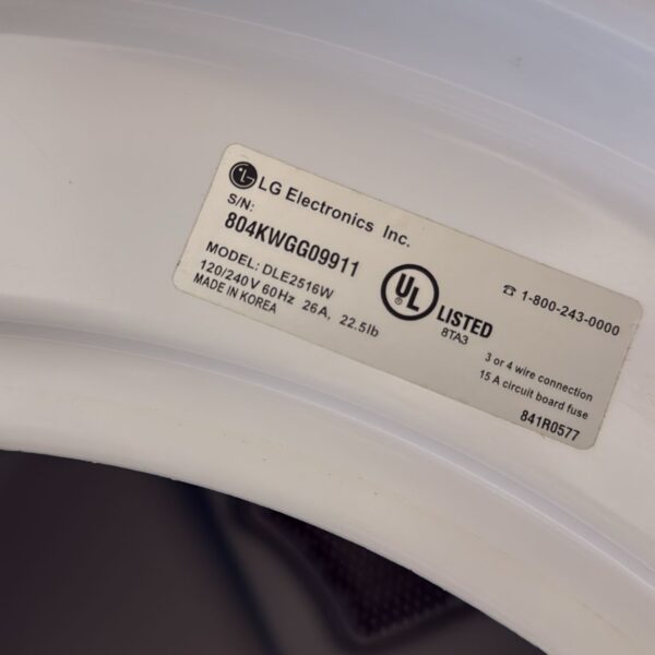LG Used 27 Inch Front-Load Washer with Electric Dryer - Image 3