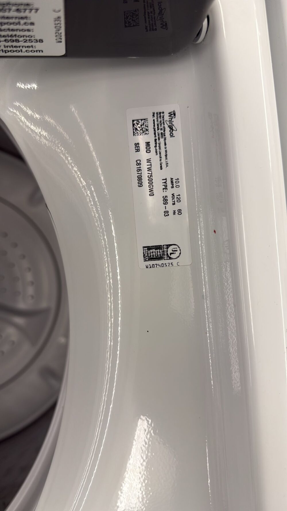 Whirlpool Used 28 Inch Top Load Washer - Image 2
