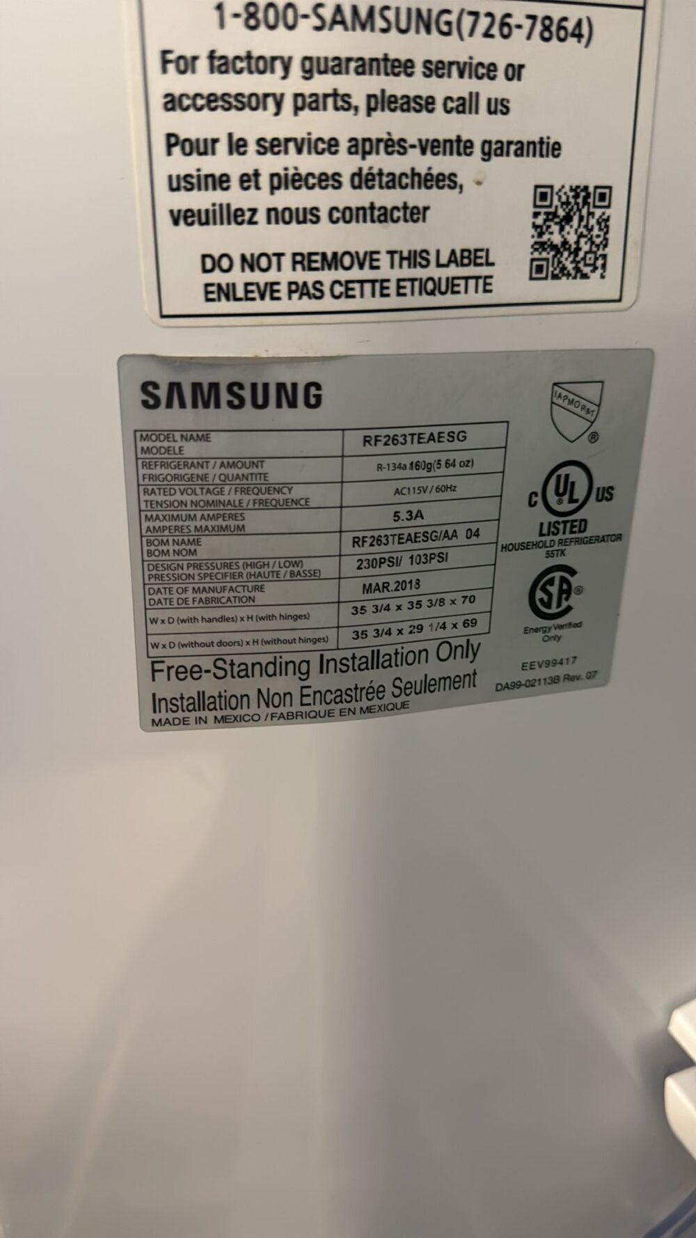 Samsung Used French Door with External Water & Ice Dispenser - Image 2