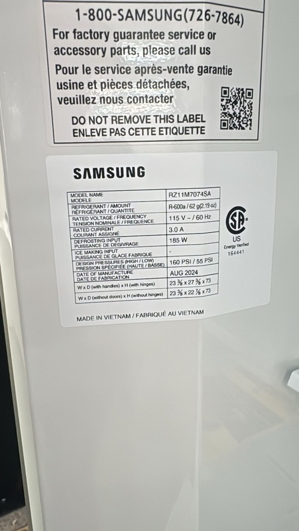 Samsung New 24 Inch Upright Convertible Freezer - Image 2