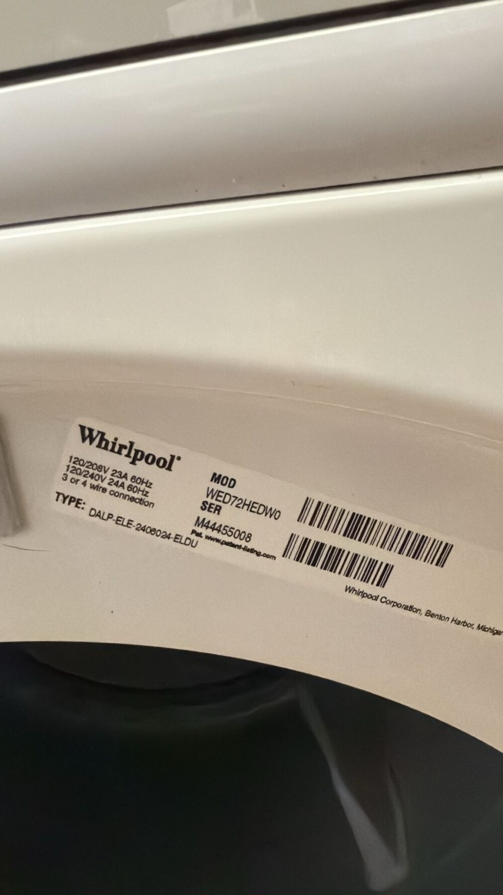 Whirlpool Duet Used 27 Inch 7.4 cu. ft. Electric Dryer - Image 2