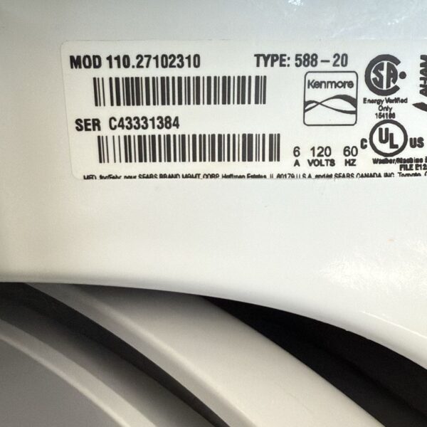 Kenmore Used SERIES 600 Auto Sensing High Efficiency Washer - Image 2