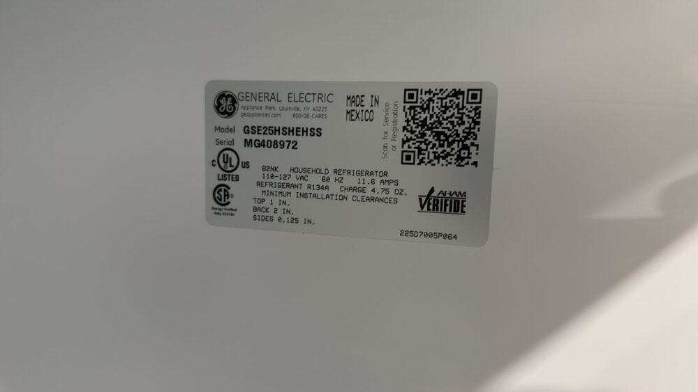 GE Used 25.3 Cu. Ft. Side-By-Side Refrigerator - Image 2