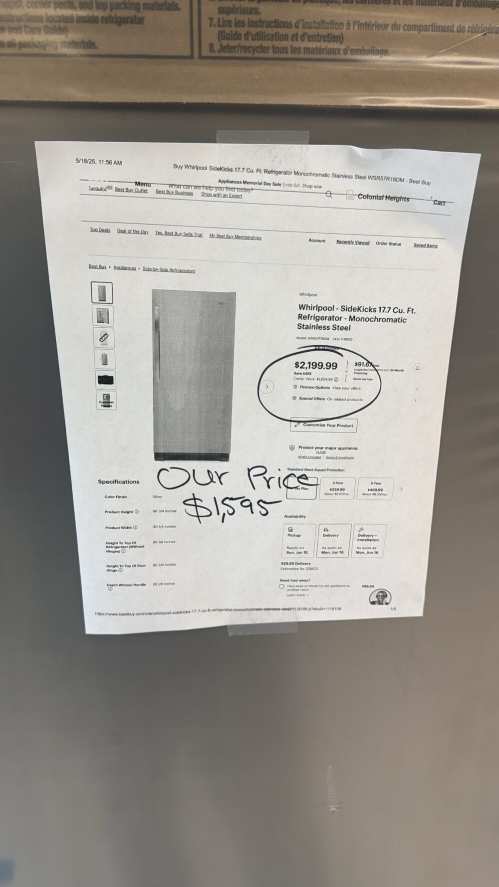 Frigidaire Gallery Series New 36 Inch Counter-Depth French Door Refrigerator - Image 2