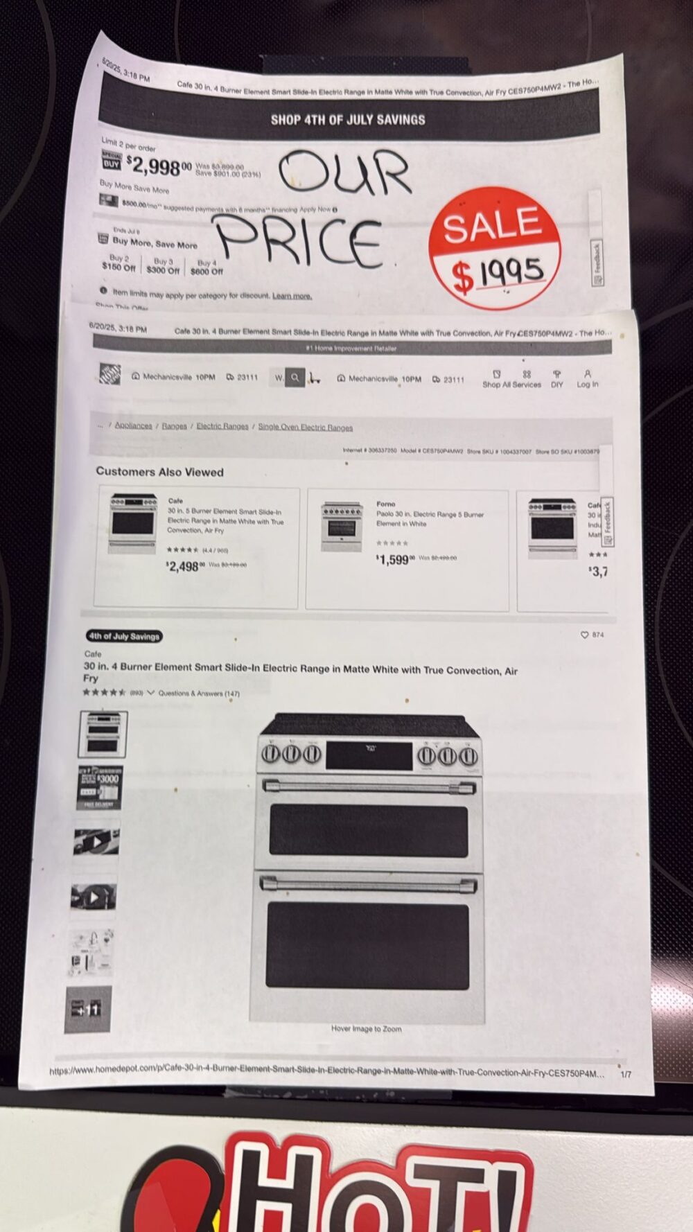 GE CAFE NEW ELECTRIC RANGE DOUBLE OVEN WHITE WITH WARRANTY - Image 2