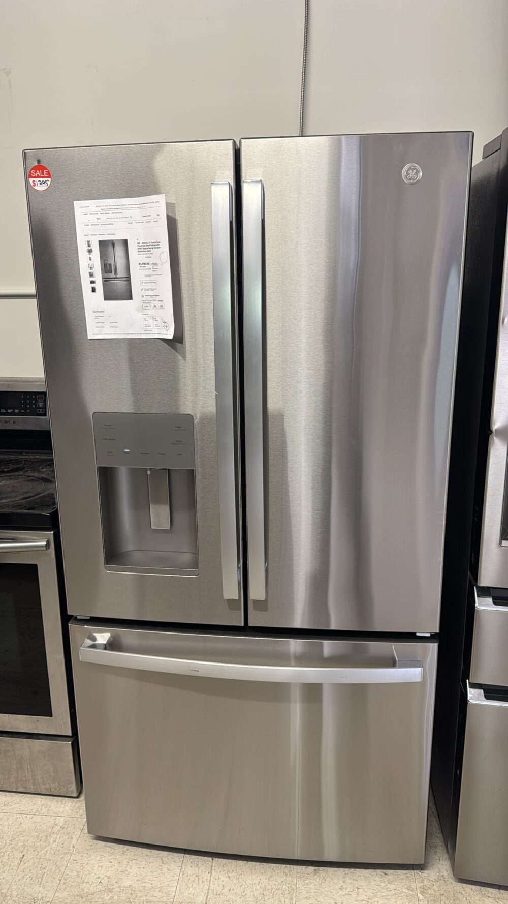 GE 36" New French Door Refrigerator With Warranty