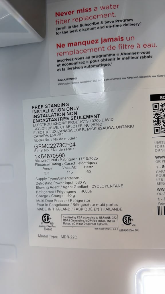 Frigidaire Gallery GRMC2273CF04 21.5 Cu. Ft. Counter-Depth 4-Door French Door Refrigerator - Image 3
