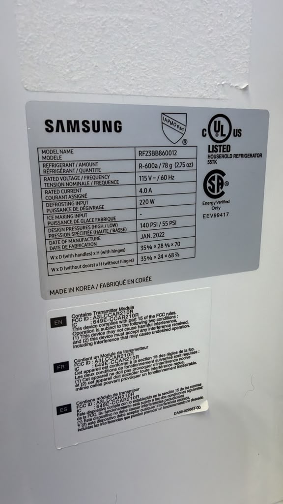 Samsung RF23BB860012 23 Cu. Ft. Bespoke 4-Door French Door Refrigerator - Image 3