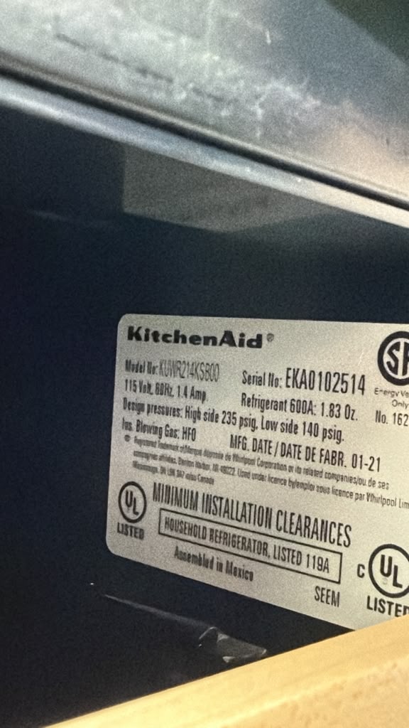 KitchenAid KUWR214KSB0 46-Bottle Dual Zone Undercounter Wine Cellar - Image 3