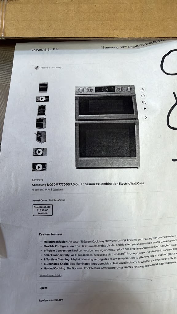 Samsung NQ70M7770DS 30" 7.0 Cu. Ft. Microwave Combination Wall Oven - Image 2
