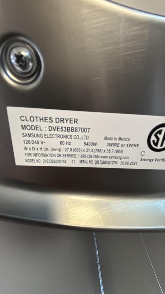 Samsung DVE53BB8700T 27″ 7.6 Cu. Ft. Bespoke Smart Electric Dryer - Image 3