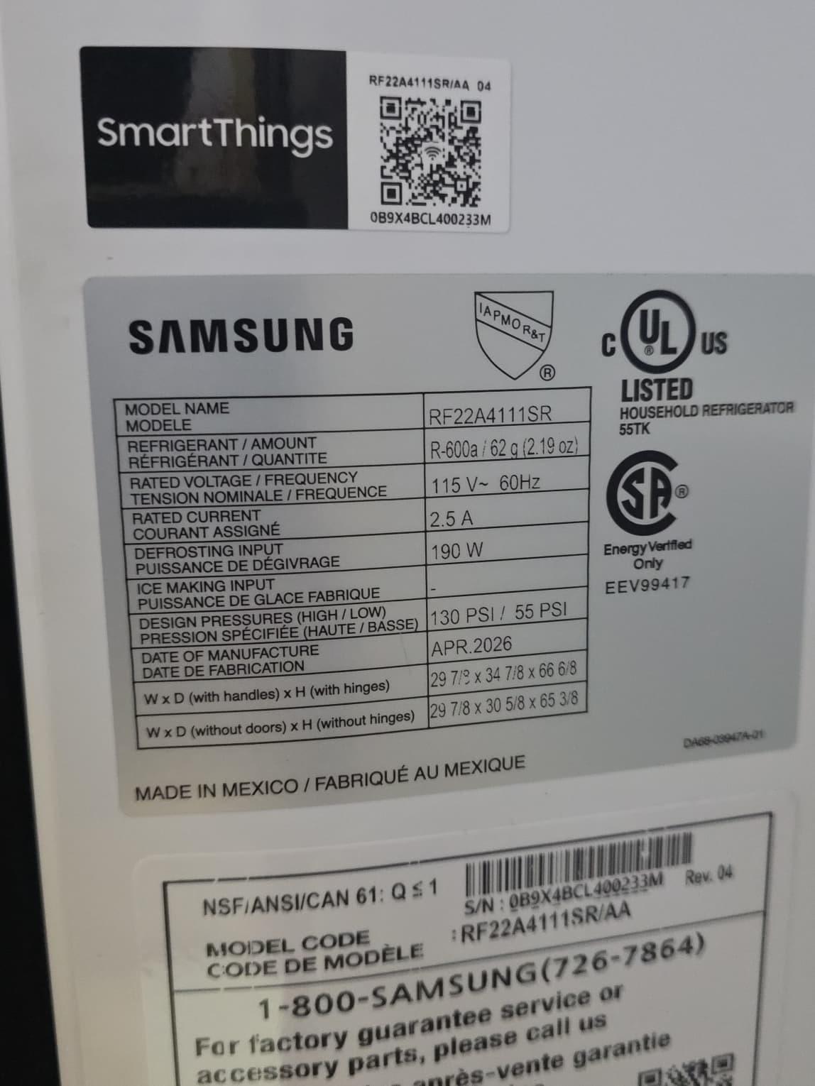 Samsung RF22A4111SR 30″ 21.8 Cu. Ft. French Door Refrigerator - Image 3