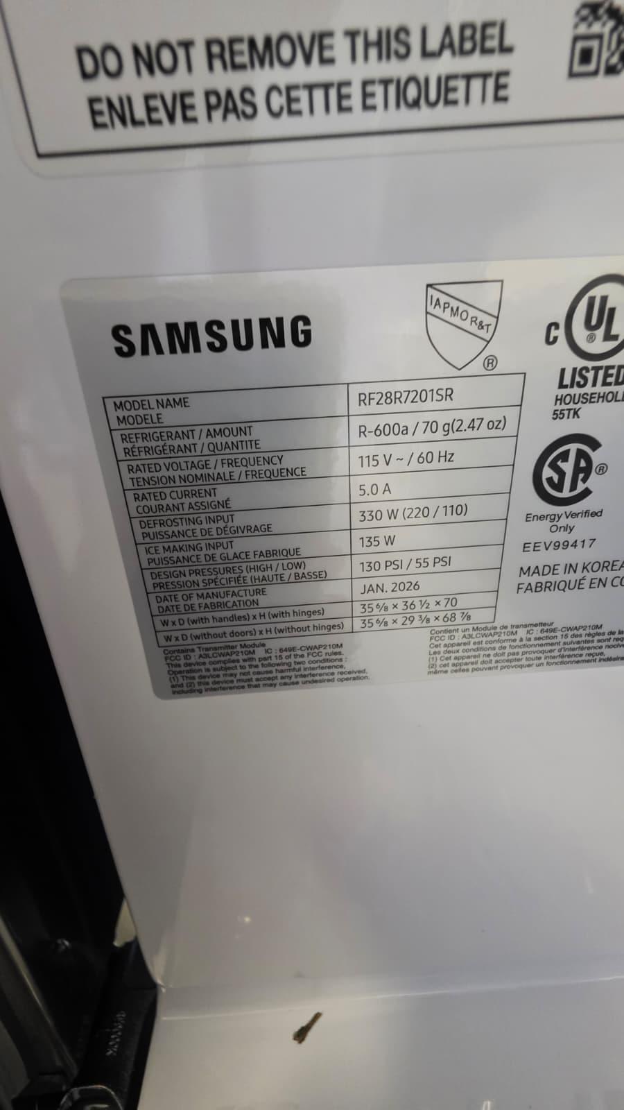 Samsung RF28R7201SR 36″ 28 Cu. Ft. 4-Door French Door Refrigerator - Image 3