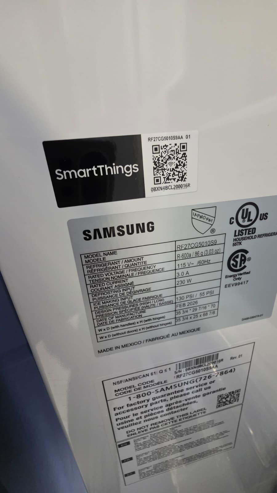 Samsung RF27CG5010S9 36″ 27 Cu. Ft. Counter-Depth French Door Refrigerator - Image 3