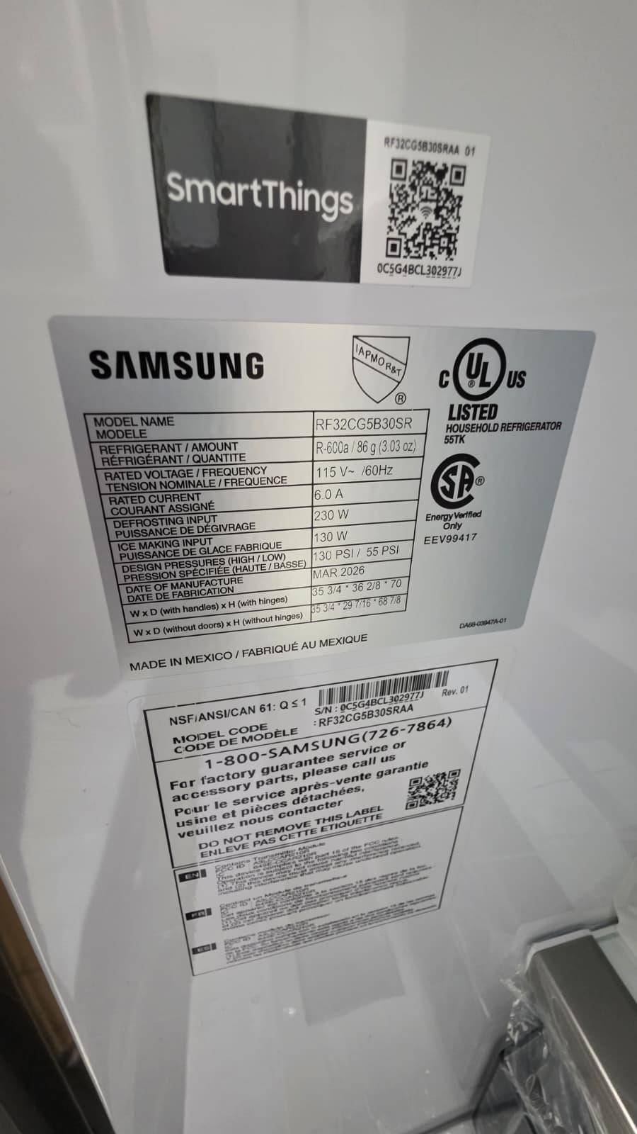 Samsung RF32CG5B30SR 36″ 31 Cu. Ft. Bespoke AI 3-Door French Door Refrigerator - Image 3